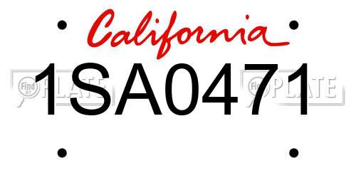 1SA0471 California License Plate