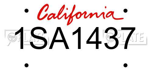 1SA1437 California License Plate