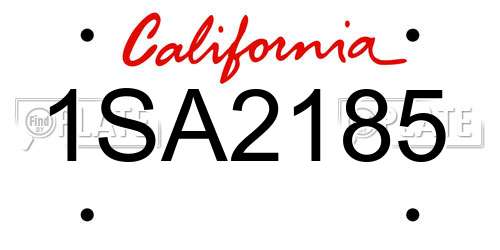 1SA2185 California License Plate