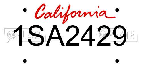 1SA2429 California License Plate