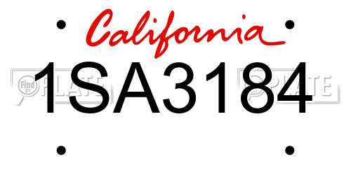 1SA3184 California License Plate