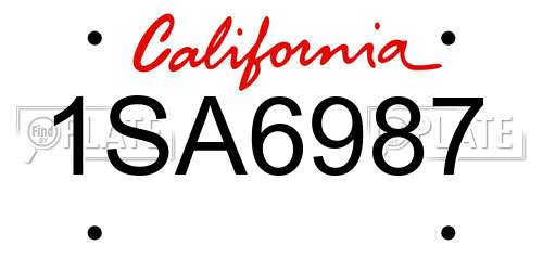 1SA6987 California License Plate