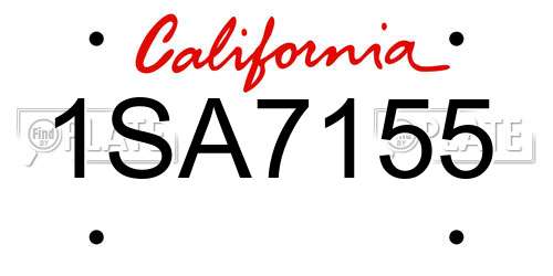 1SA7155 California License Plate