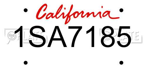 1SA7185 California License Plate
