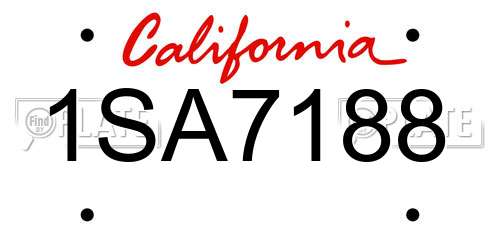 1SA7188 California License Plate