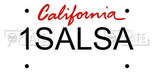 1SALSA California License Plate