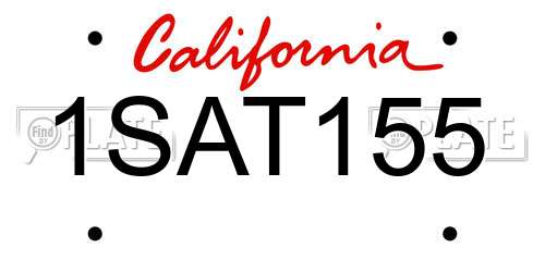1SAT155 California License Plate