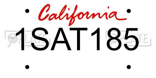 1SAT185 California License Plate