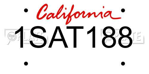 1SAT188 California License Plate