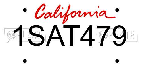 1SAT479 California License Plate