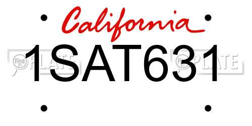 1SAT631 California License Plate