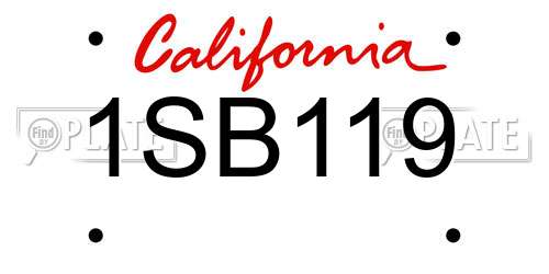 1SB119 California License Plate