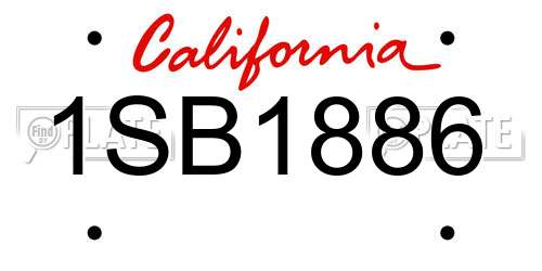 1SB1886 California License Plate