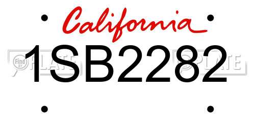 1SB2282 California License Plate
