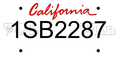 1SB2287 California License Plate