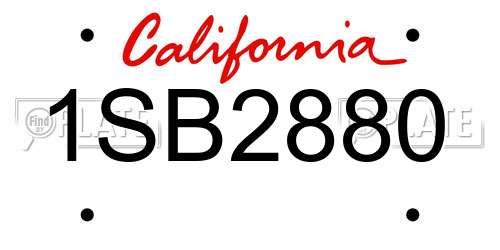 1SB2880 California License Plate
