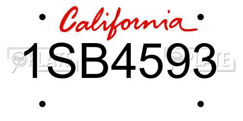 1SB4593 California License Plate