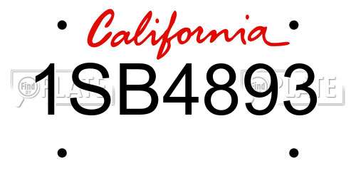 1SB4893 California License Plate