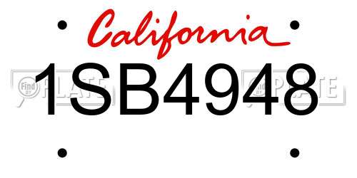 1SB4948 California License Plate