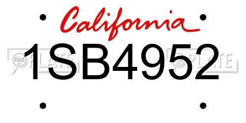 1SB4952 California License Plate