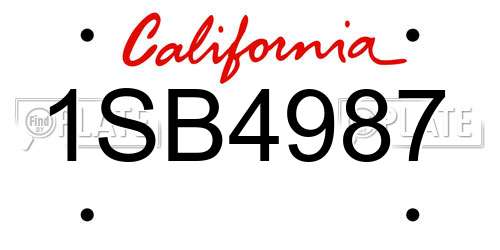 1SB4987 California License Plate