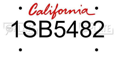 1SB5482 California License Plate