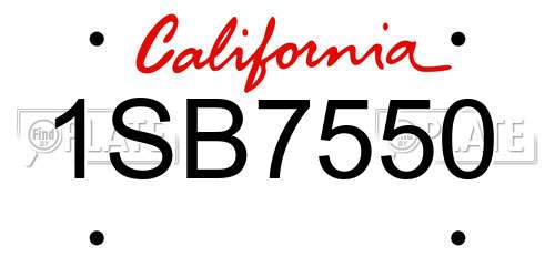 1SB7550 California License Plate