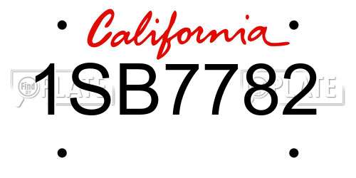 1SB7782 California License Plate