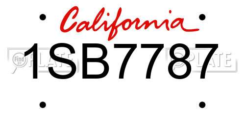 1SB7787 California License Plate