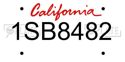 1SB8482 California License Plate