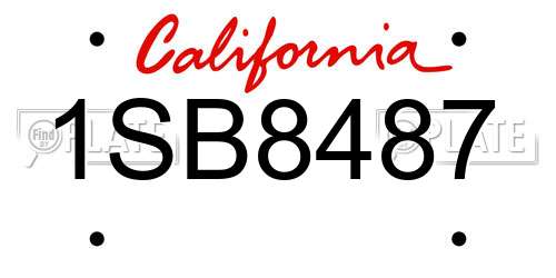 1SB8487 California License Plate