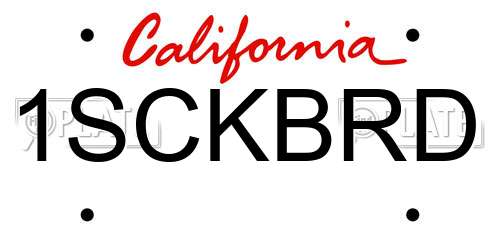 1SCKBRD California License Plate