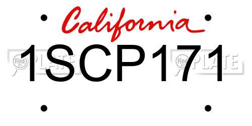 1SCP171 California License Plate