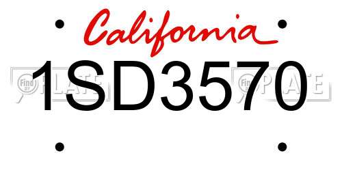 1SD3570 California License Plate
