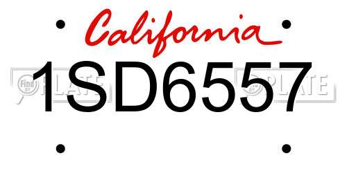 1SD6557 California License Plate