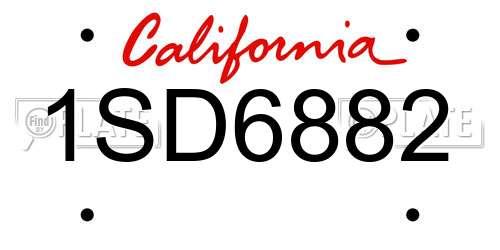 1SD6882 California License Plate