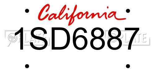 1SD6887 California License Plate