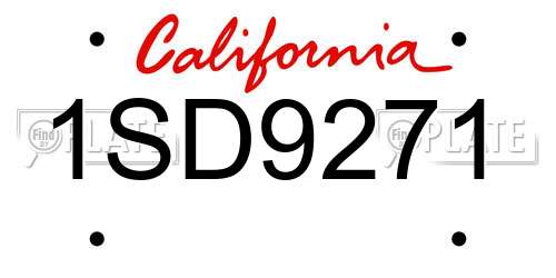 1SD9271 California License Plate