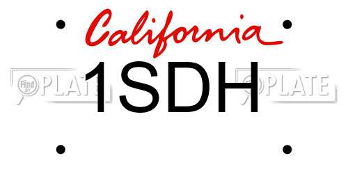 1SDH California License Plate