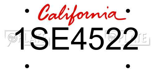 1SE4522 California License Plate