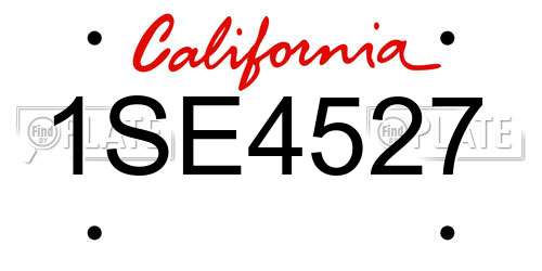 1SE4527 California License Plate