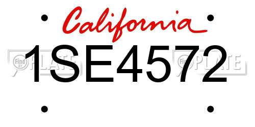 1SE4572 California License Plate