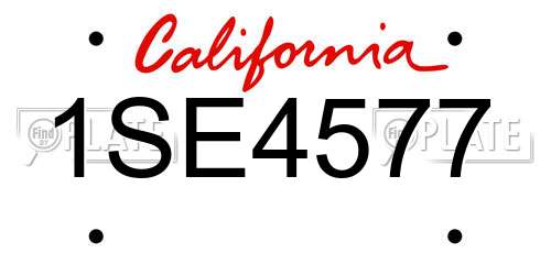 1SE4577 California License Plate