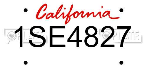 1SE4827 California License Plate