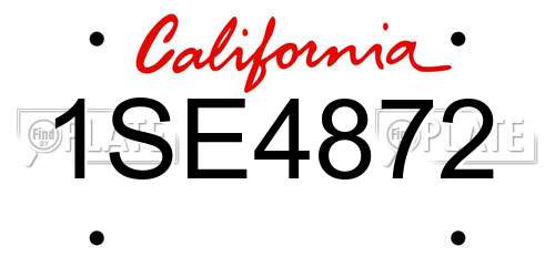 1SE4872 California License Plate