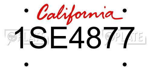 1SE4877 California License Plate