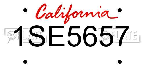 1SE5657 California License Plate