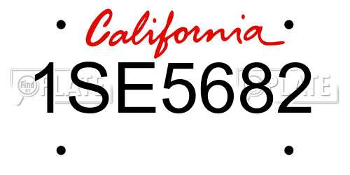 1SE5682 California License Plate
