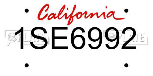 1SE6992 California License Plate