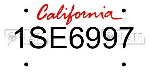 1SE6997 California License Plate